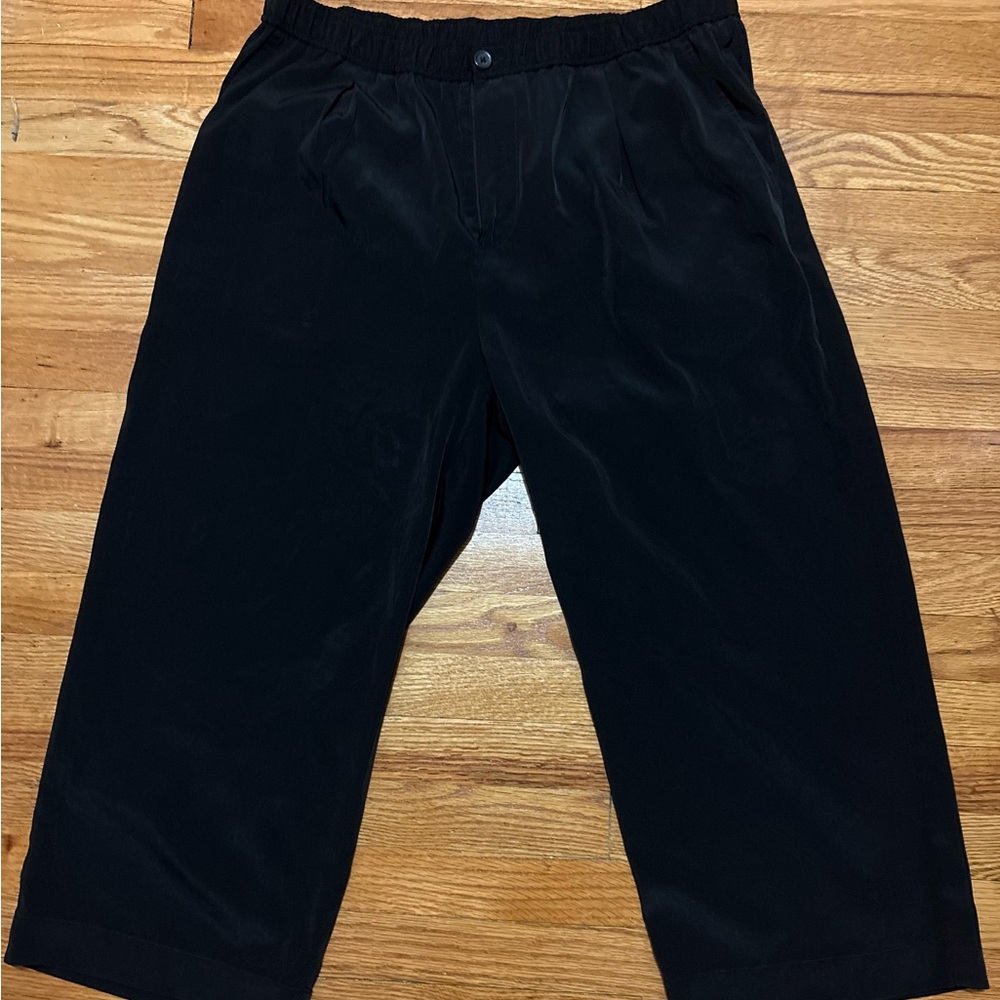 J. Crew Black Elastic-Waist Capri Pants